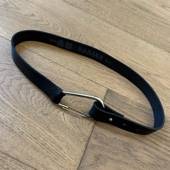 Danier Accessories - Danier Steel & Leather Carabiner Style Belt - Size S - Leather - Black & Silver